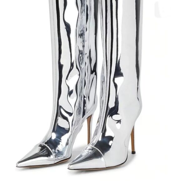 Alexandre Vauthier metallic Mirrored pointed-toe - Picture 2 of 10